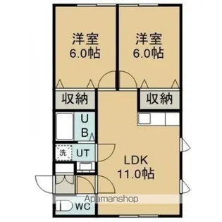 ハイツおうみ【1階】の間取り